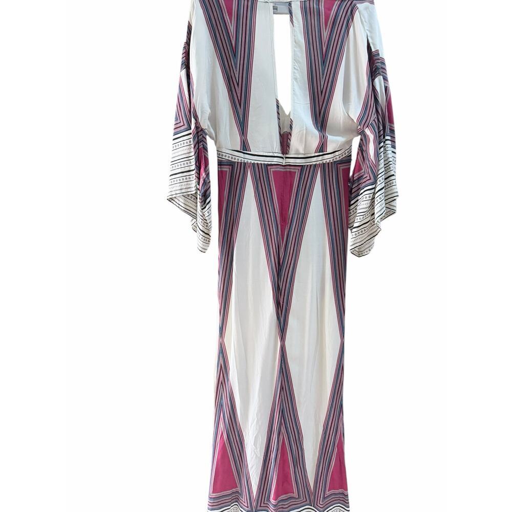 *New Lulus Montecito cream Print Maxi bohemian geometric Dress. Size-M - Picture 5 of 8
